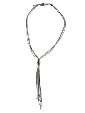 Tocara Laurie Tassel Lariat Multi-Chain Necklace Silver Tone 33.5” Silver Tone
